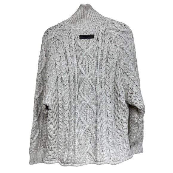 Fear Of God Essentials Cable Knit Turtleneck Sweater Wheat Men’s Size XXS - Picture 2 of 10